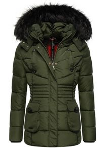 Marikoo Damen Steppjacke "Vanilla", grün, modisch, Gr. M, Obermaterial: 100% Polyester, Futter: 100% Polyester, Kunstpelz: 100% Polyacryl, Jacken,