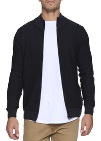 INDICODE Herren Strickjacke "Marland", schwarz, modisch, Gr. S, unifarben, Strick, Obermaterial: 100% Baumwolle, Strickjacken