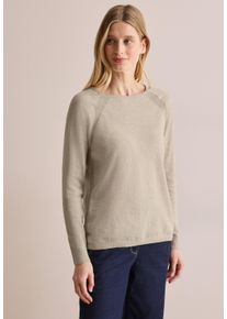 Cecil Damen Strickpullover, beige, casual, Gr. XXL, Strukturmuster, Web, 100% Baumwolle, Pullover, aus reiner Baumwolle