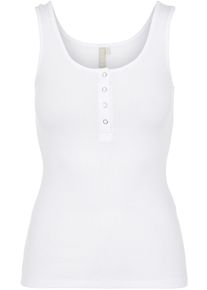 Pieces Damen Tanktop "PCKITTE TANK TOP NOOS BC", weiß, casual, Gr. M, unifarben, Single Jersey, Obermaterial: 95% Baumwolle, 5% Elasthan, Tops