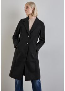 Street One Damen Langmantel, schwarz, casual, Gr. 40, Obermaterial: 100% Polyester, Mäntel, in Woll-Optik