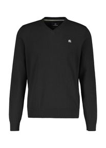 Lerros Herren Strickpullover "Lerros V-Neck-Strickpullover mit Kaschmiranteil", schwarz, Gr. S, 95% Baumwolle, 5% Kaschmir, Pullover