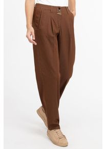 Recover Pants Damen Stoffhose "Peggy", braun, Gr. 54, unifarben, 40% Baumwolle;37% Polyester;20% Modal;3% Elasthan, Hosen, mit Formbund