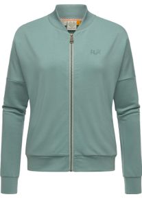 Ragwear Damen Sweatjacke "Doron", blau, casual, Gr. 4XL, Material: 67% Polyester, 28% Viskose, 5% Elasthan, Sweatjacken, sportliche Damen