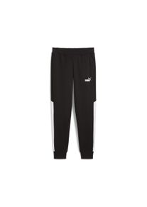 Puma Herren Trainingshose "POWER COLORBLOCK SWEATPANTS FL CL", schwarz, sportlich, Gr. S, colorblocking, Fleece, Obermaterial: 66% Baumwolle, 34%