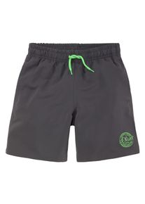s.Oliver Kinder Badeshorts, grau, Gr. 110, Polyester, Badehosen, mit seitlichem Logodruck