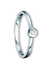 ONE ELEMENT Damen Diamantring "0.07 ct Diamant Brillant Ring aus 585 Weißgold", 50,mit Diamant, Weißgold 585-Diamanten, silber, Weißgold 585,