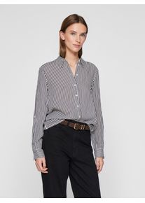 Vila Damen Langarmbluse "VIROSA L/S SHIRT - NOOS"cloud dancer stripes:navy blazer, modisch, Gr. 38, gestreift, Web, Obermaterial: 100% Viskose, Blusen
