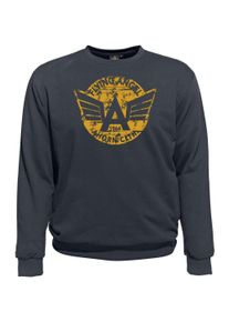 Herren Sweatshirt "FLYING ANGEL_SAFFRON YELLOW", grau, casual, Gr. XXL, Ahorn Sportswear, 100% Baumwolle, Sweatshirts, mit modischem Print