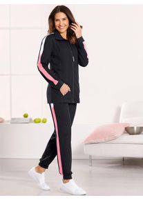 Damen Schlupfhose, schwarz, Gr. 38, gemustert, mehrfarbig, 100% Baumwolle, Hosen