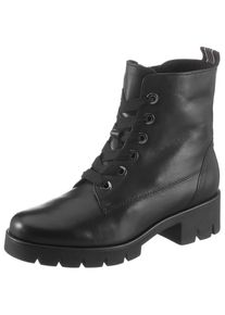 Gabor Damen Schnürstiefelette, Gr. 44, schwarz, Kalbsleder, unifarben, klassisch, Schuhe, Blockabsatz, Plateau, Schnürboots mit Best Fitting Komfort