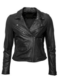 JCC Damen Bikerjacke "8007", schwarz, Gr. L, Oberstoff: 100% Lammnappa-Leder / Futter. 100% Baumwolle / Ärmelfutter: 100% Polyester, Jacken