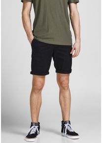 Jack & Jones JACK & JONES Herren Chinoshorts "DAVE CHINO SHORTS", schwarz, modisch, Gr. S, Web, Obermaterial: 98% Baumwolle, 2% Elasthan, Hosen