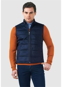 Pierre Cardin Herren Steppweste, blau, casual, Gr. M, 100% Polyurethan, Westen, Mit Frontreißverschluss