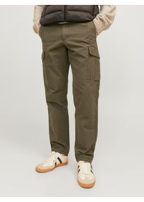 Jack & Jones JACK & JONES Herren Cargohose "JPSTKANE BARKLEY CARGO PANT NOOS", grün, modisch, Gr. 34, unifarben, Web, Obermaterial: 100% Baumwolle, Hosen