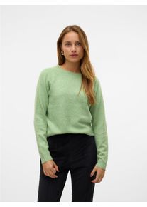 Véro Moda VERO MODA Damen Rundhalspullover "VMDOFFY LS O-NECK BLOUSE GA NOOS", grün, modisch, Gr. XS, meliert, Strick, Obermaterial: 94% Polyester, 3%