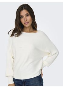 Only Damen Strickpullover "ONLADALINE L/S SHORT PULLO KNT NOOS", weiß, modisch, Gr. L, unifarben, Strick, Obermaterial: 80% Viskose, 20% Nylon,