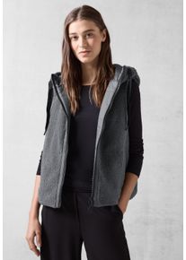 Cecil Damen Steppweste, grau, casual, Gr. XXL, unifarben, Stoff, 100% Polyester, Westen, mit Kapuze mit Tunnelzugband