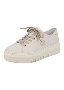 Rieker Damen Plateausneaker, Gr. 41, beige, Textil, sportlich, Schuhe, aus Canvas, Freizeitschuh, Halbschuh, Schnürschuh