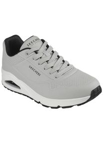 Skechers Herren Sneaker "Uno - Stand on Air", Gr. 41, grau, Lederimitat, sportlich, Schuhe, Freizeitschuh, Halbschuh, Schnürschuh mit Air-Cooled