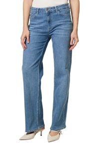 Zero Damen Slim-fit-Jeans "Zero Jeans Wide Leg Style WITNEY 32 Inch", blau, casual, Gr. 38, unifarben, Denim/Jeans, Obermaterial: 86% Baumwolle, 11%