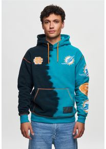 Recovered Herren Kapuzensweatshirt "NFL Dolphins Ink Dye Effect On", blau, casual, Gr. S, bedruckt, 100% Baumwolle, Sweatshirts, im lockeren Schnitt