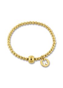 ONE ELEMENT Damen Silberarmband "Kleeblatt Armband aus 925 Silber Ø 54,0 mm mit Gummiband", silber, Armbänder, Damen Silber Schmuck Kugelkette