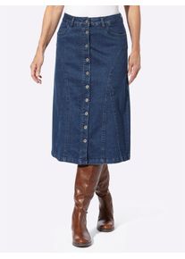 Inspirationen Damen Jeansrock, blau, Gr. 36, unifarben, 98% Baumwolle, 2% Elasthan, Röcke