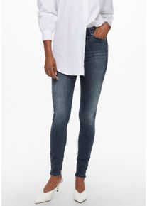 Only Damen Skinny-fit-Jeans "ONLWAUW LIFE MID SK DNM", blau, modisch, Gr. S, unifarben, Denim/Jeans, Obermaterial: 64% Baumwolle, 31% Polyester, 3%