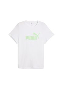 Puma Damen T-Shirt "ESS No. 1 Logo T-Shirt Damen"weiß spring fern grün, Gr. S, Obermaterial: 100% Baumwolle; Kragen: 30% Polyester, 70% Baumwolle,