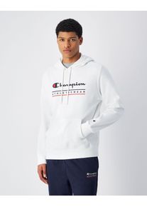 Champion Herren Kapuzensweatshirt, weiß, sportlich, Gr. L, Obermaterial: 55% Baumwolle, 45% Polyester, Sweatshirts