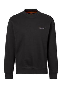 BOSS Orange Herren Sweatshirt, schwarz, Basic, Gr. M, unifarben, Sweatware, Obermaterial: 100% Baumwolle, Sweatshirts, mit Label