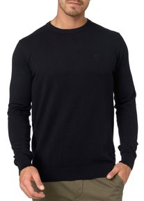 INDICODE Herren Rundhalspullover "Wildman", schwarz, modisch, Gr. XL, unifarben, Strick, Obermaterial: 80% Baumwolle, 20% Polyamid, Pullover