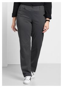 sheego Damen Stretch-Hose "Große Größen", grau, klassisch, Gr. 88, unifarben, Obermaterial: 35% Polyester, 35% Viskose, 25% Polyamid, 5% Elasthan,