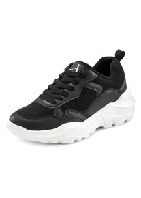 Lascana Damen Sneaker, Gr. 38, schwarz-weiß, Obermaterial: 50% Lederimitat, 50% Textilmaterial. Futter: 100% Textilmaterial. Decksohle: 100%