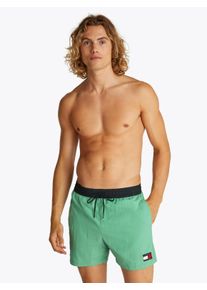 Herren Badeshorts "MEDIUM DRAWSTRING"fort grün, casual, Gr. XL, Tommy Hilfiger Swimwear, unifarben, Polyamid, Badehosen, mit Logo-Patch, mit