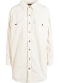 Urban Classics Damen Hemdbluse "Urban Classics Damen Ladies Long Corduroy Overshirt", beige, Gr. XXXL, 100% Baumwolle, Blusen