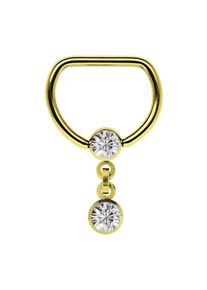 Adelia´s ADELIA ́S Damen Brustwarzenpiercing "Piercing Brustpiercing", transparent, modisch, Chirurgiestahl, Piercings, 18 kt. Hartvergoldung mit Kette und