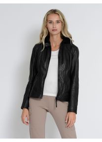 Mustang Damen Lederjacke "31022243", schwarz, Gr. M, Obermaterial: 100% Lammleder / Innenfutter: 100% Baumwolle / Ärmelfutter: 100% Polyester /
