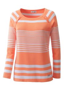 Casual Looks Damen Streifenpullover "Pullover", orange, Gr. 40, gemustert, gestreift, mehrfarbig, 100% Baumwolle, Pullover