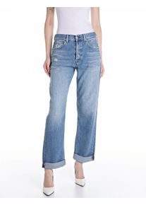 Replay Damen Boyfriend-Jeans "AUBRY", blau, casual, Gr. 32, Destroyed-Effekte, Denim/Jeans, Obermaterial: 82% Baumwolle, 18% Lyocell, Jeans