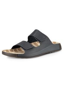 Ecco Herren Pantolette "Cozmo M", Gr. 50, blau, Nubukleder, sportlich, Schuhe, Sommerschuh, Schlappen, Klettschuh mit dezenten Ziernähten