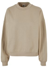 Urban Classics Damen Sweater "Urban Classics Damen Ladies Oversized Organic Crewneck", beige, Gr. XL, unifarben, 100% Baumwolle, Sweatshirts