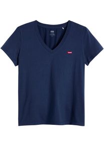 Levi's LEVI'S Damen V-Shirt "Perfect Tee"chest hit navy blaze, Basic, Gr. XS, unifarben, Jersey, Obermaterial: 100% Baumwolle, Shirts, mit kleinem Batwing-