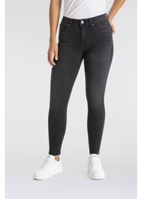 Only Damen Skinny-fit-Jeans "ONLWOW MID SKINNY BJ", schwarz, modisch, Gr. S, unifarben, Denim/Jeans, Obermaterial: 64% Baumwolle, 31% Polyester, 3%
