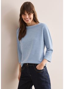 Cecil Damen 3/4 Arm-Pullover, blau, casual, Gr. XXL, meliert, Strick, Obermaterial: 72% Polyester, 27% Viskose, 1% Elasthan, Pullover, mit