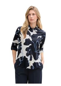 Tom Tailor Damen Langarmblusebig floral, casual, Gr. 34, geblümt, bedruckt, Web, Obermaterial: 53% Baumwolle, 47% Modal, Blusen, mit All-Over Print