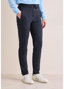 Cecil Damen Stoffhose, blau, casual, Gr. XXL, unifarben, Stoff, 56% Viskose, 17% Polyamid, 17% Polyester, 10% Elasthan, Hosen, mit Tunnelzugband