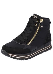 Remonte Damen Sneaker, Gr. 43, schwarz, Textil, Lederimitat, sportlich, Schuhe, mit praktischem Wechselfußbett, Freizeitschuh, Halbschuh, Schnürschuh