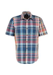 Lerros Herren Kurzarmhemd "Lerros Kariertes Baumwoll-Leinenhemd für Herren", blau, Gr. 6XL, 71% Baumwolle, 29% Leinen, Hemden